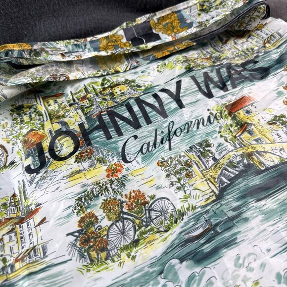 Johnny Was California Reusable Nylon Tote Shopping Bag Italian Scene Floral Fun - Picture 4 of 7
